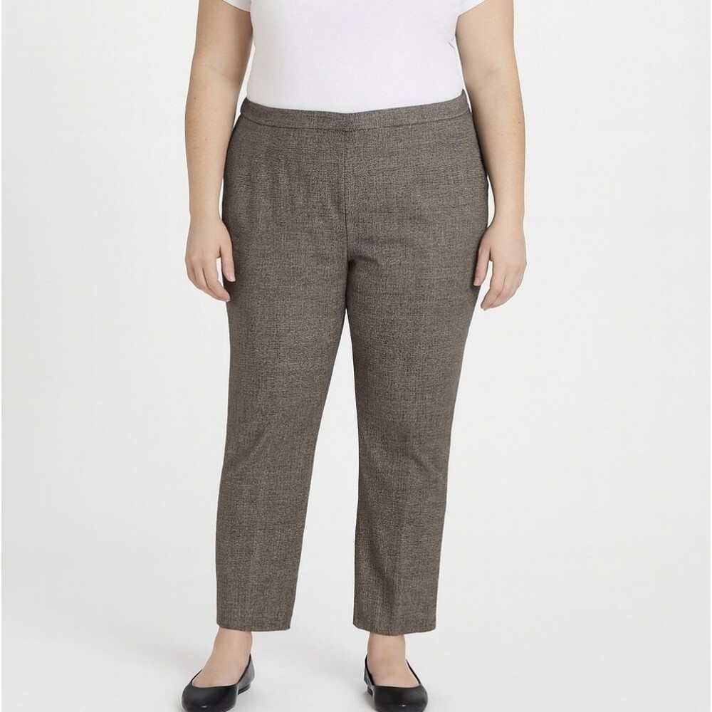 Talbots Women's Tan Straight Leg Pants Side Zip Size 20 Plus Work Office Wool